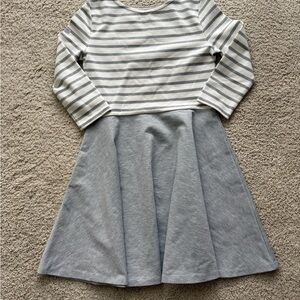 Polo by Ralph Lauren Gray and White Striped Dress - NWOT